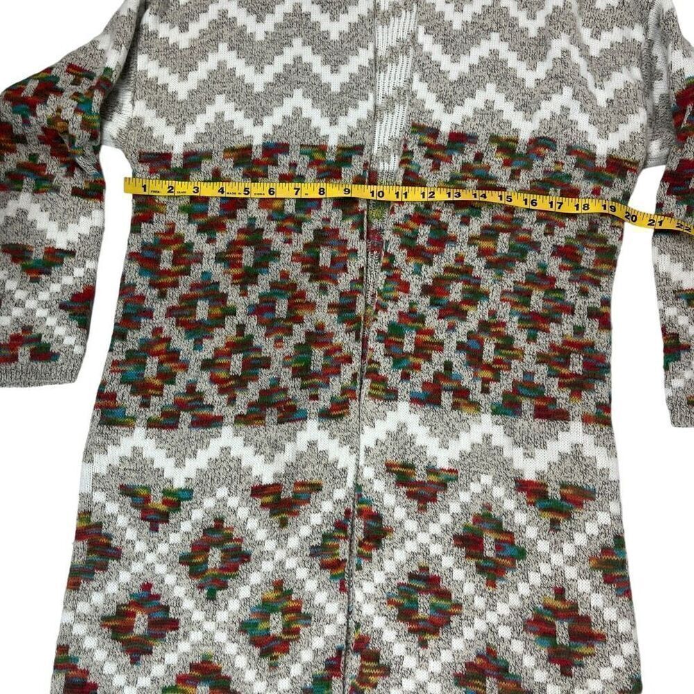 Dreamers By Debut Womens Geometric Open Front Cardigan Multicolor Size Medium - Picture 13 of 14